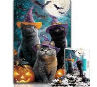 Halloween Animals 1000 Piece Jigsaw Puzzles,Challenging Game And Family Play for Is Ideal As A Gift for The Whole Family (38x26cm)