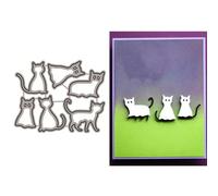 Halloween Animals Die Cuts for Card Making, Six Cats Metal Cutting Dies for Paper Scrapbooking, DIY Stencils for Album Party Wedding Festivals Decoration