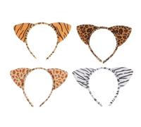 Halloween Animals Ear Headbands 4pcs Fabric Leopard Printed Design