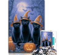 Halloween Animals JigsawPuzzle 1000 Pieces for Teenagers,Challenging Game And Family Play Wall Decoration Unique Birthday And Xmas Gifts (50x75cm)