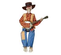 Halloween Animated Dueling Banjo Skeletons | Funny Animated Halloween Decorations | Halloween Skeleton Guitarist With Eyes | 2023 Latest Horror Night Gifts For Your Halloween Indoor Decor