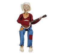 Halloween Animated Dueling Banjo Skeletons,Spooky Banjos Playing Skeletons with Light Up Eyes,Luminous Skeleton Playing Banjo Halloween Decoration,Guitarist Skeletons for Halloween Indoor Outdoor