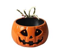 Halloween Animated Halloween Pumpkin Candy Bowl Dish with Creepy Moving Skeleton Hand Novelty Party Decoration for (Orange, 25X25X15CM)