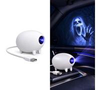 Halloween Animated Projector Light, USB Powered Car Window Holiday Decor | Car Window Projection Rotatable Lens, Animated Ghost Projection, for Car Window, Halloween Party, Haunted House Decor