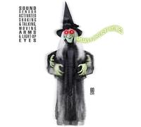 Halloween Animated Talking Witch Shaking Arms Light Up Eyes 60cm