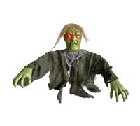 Halloween Animated Zombie Groundbreakers, Creepy Animatronic Groundbreakers Zombie with Light Up Red Eyes, Halloween Outdoor Decoration Props for Lawn, Yard, Patio, Graveyard, Haunted House