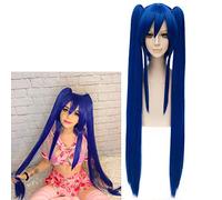 Halloween Anime Fairy Tail Wendy Marvell Cosplay Wig Long Straight Blue Synthetic Hair Role Playing A1016SW1134
