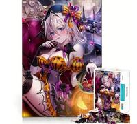 Halloween Anime Girl Jigsaw Puzzles 1000 Pieces for Adults Logic Fun Real Thick Playful Challenge Night Activity (50x75cm)