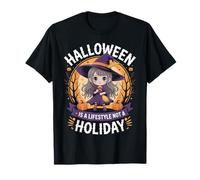 Halloween Anime Witch Chibi Lifestyle Not Holiday Girl Women T-Shirt