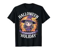 Halloween Anime Witch Chibi Lifestyle Not Holiday Girl Women T-Shirt