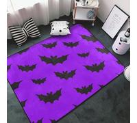 Halloween Area Rugs for Living Room Decor - Cute Bats Violent Halloween 3x5 Anti Slip Throw Washable Rugs for Bedroom, Soft Indoor Outdoor Halloween Decor Carpet for Home 60x39In