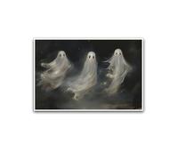 Halloween Art, Ghost Art, Spooky Halloween Ghost Decor, Spooky Dark Academia Interior Decor for Home Offices Living Room Bedroom Dining Room farmhouse 30x40cm-Frameless