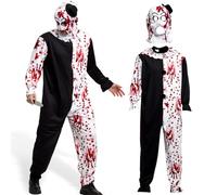 Halloween Art the Clown Costume: Horror Movie Costumes for Adult Men, Terrifier Killer Cosplay Outfit Set with Hat Dagger (L)
