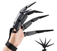 Halloween Articulated Finger Extension, Flexible Finger Extensions Scary Skeleton Hands Bone Claw Hand Glove, Witch Ghost Toys Fits All Finger Sizes for Halloween Party Cosplay Costume (left hand)
