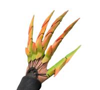 Halloween Articulated Finger Extensions - 3D Skeleton Bone Claw Gloves with Movable Joints, Universal Cosplay Hand Extenders for Costume Floors | Scary Belly Claw Props for Ghost