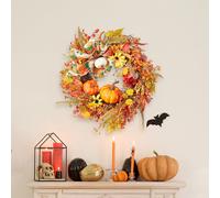 Halloween Artificial Pumpkin Maple Leaves Wreath