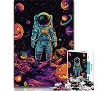 Halloween Astronaut 1000 Piece Jigsaw Puzzle for Adults Teens,Decompressing Intellectual Educational Toy Perfect Decoration (50x75cm)