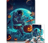 Halloween Astronaut Jigsaw Puzzles for Adults Teenagers Jigsaws Puzzle,Toys Educational Games Stress Relieving Wishlist with Santa Claus (50x75cm)