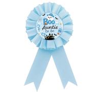 Halloween Auntie To Be Tinplate Badge Pin, Spooky Best Aunt Ever Pin, Halloween Baby Shower Button Pin, Blue Rosette Baby Boo Award Ribbon Button for Women, Our Little Boo Is Almost Due Gender Reveal