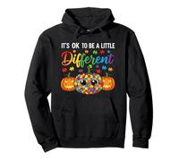 Halloween Autism Pumpkin It's OK To Be a Little Different Pullover Hoodie