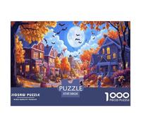 Halloween | Autumn Town Jigsaw Puzzle 1000 Pieces, Fun & Challenging Educational Game, Relaxing Toy for Adults & Children, Exquisite Home Art Decor | Gift 38x26cm/1000pcs