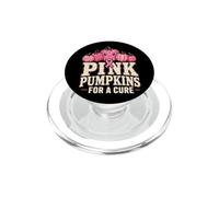 Halloween Awareness Pink Pumpkins For A Cure Jack O Lantern PopSockets PopGrip for MagSafe