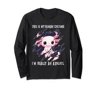Halloween Axolotl Costume Cute Kawaii Exotic Pet Animal Art Long Sleeve T-Shirt