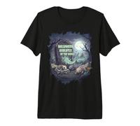Halloween Axolotl Skeleton Ghost Spooky Wildlife Premium T-Shirt