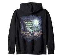 Halloween Axolotl Skeleton Ghost Spooky Wildlife Zip Hoodie