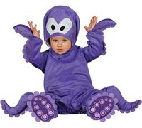 FIESTAS GUIRCA | Baby Octopus Fancy Dress Costume (12-18 Months) - Hood, Jumpsuit and Feet - Marine Animal Costumes for Halloween, Carnival and Fancy Dress Parties - Ideal for Unisex Babies - Purple