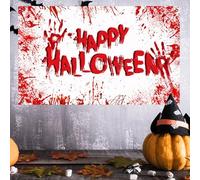 Halloween Backdrop, Bloody Horror Decoration, Banner Decoration, Horror Halloween Party Logo, Large Background Banner for Indoor and Outdoor Use (180cm × 110cm)