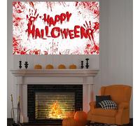 Halloween Backdrop, Bloody Horror Decoration, Banner Decoration, Horror Halloween Party Logo, Large Background Banner for Indoor and Outdoor Use (150cm × 90cm)
