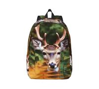 halloween backdrop Travel Backpack for Women Men Carry On Backpack 15.6inch Laptop Backpacks Weekender Bag, Deer Among Thick Leaves, Small