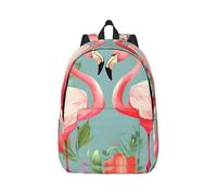 halloween backdrop Travel Backpack for Women Men Carry On Backpack 15.6inch Laptop Backpacks Weekender Bag, Flamingo Love Flowers, Medium