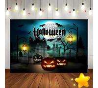 Halloween Background Ancient Trees Photography Backdrops Horrible Photo Cemetery Baby Shower Old Castle Birthday Decoration Bat 300x200cm