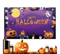 Halloween Background - Happy Banner, Festive Photography Backdrop, Fabric Studio Prop, Easy Hanging Decoration | Creative For Indoor Party, Home, School Activity, Wedding, And Birthday Events