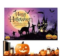 Halloween Background - Happy Halloween Backdrop, Spooky Studio Photography Prop | Multifunctional Decoration For Indoor Wedding, Birthday, Home, School Activity, Party, Photo Booth, Event Display