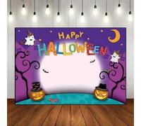 Halloween Background Pumpkin Lantern Photo Photography Backdrops for Festivals Full Moon Baby Shower Gloomy Woods Graveyard Party