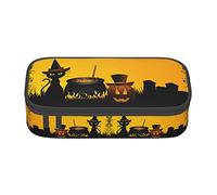 halloween background witchs cat cauldron pumpkin Special pencil case for girls boys, Big Capacity pencil case large pencil pouch, Students Stationery pen bag pencil bags with zipper for School Office