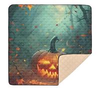 Halloween Background with Scary Pumpkin Large Stylish Baby Activity Play Mat for Indoor Outdoor Cozy Breathable Baby Kick Crawling Mat for Babies Infants Toddlers, 50'' x 50''
