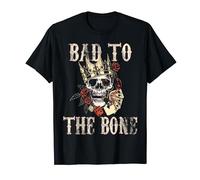 Halloween Bad To The Bone Skeleton Crown Roses Poker Game T-Shirt
