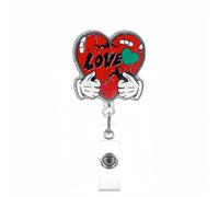 Halloween Badge Reel,Cute Broken Heart Acrylic Badge for ID Card Badge,Fun Telescoping Retractable Badge Holder Alligator Clip Accessories for Nurse,Medical Worker,Nursing Student,Teacher