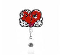 Halloween Badge Reel,Fun Broken Heart Acrylic Badge for ID Card Badge,Cute Telescoping Retractable Badge Holder Alligator Clip Accessories for Nurse,Medical Worker,Nursing Student,Teacher