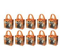 Halloween Bags Trick Or Treat 10 Reusable Non Woven Cat Bags For, Black Kitten【10 Pieces】, Se référer au descriptif