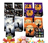 Halloween Bags with Stickers,Halloween Candy Bags - Halloween Treat Bags for Party Gifts,12pcs Paper Gift Bags, Treat Bags For, Party Supplies, Small