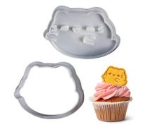 Halloween Baking Cutter - Ghost Cat Embossing Mould with Stamp, Kitchen Tool for Beginners, Fondant, Dough, Chocolate, Cheese, Pastry, Bakery Event Party, Seasonal Holiday Food Decoration