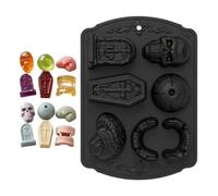 Halloween Baking Mould Silicone 6 Cavity Scary Gravestone Skull