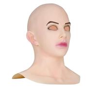 Halloween Bald - Realistic Female Head Latex , Scary Cosplay Masquerade Face Cover | Horror Costume Headwear for Women Men Props