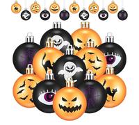 Halloween Ball Ornaments - 12 Pcs Pumpkin Pattern Proof Balls | Spooky Halloween Trees Decoration for Haunted House, Outdoor Decorations Indoor