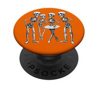 Halloween Ballet Basic Boy and Girl Skeletons and a Tutu PopSockets Adhesive PopGrip